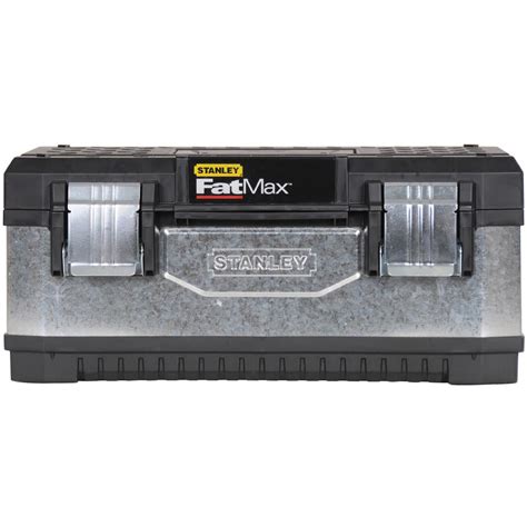 bright metal tool box 20 inches|20 in STANLEY® FATMAX® Metal and Plastic Toolbox.